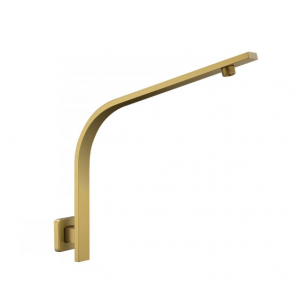 Aqua Brushed Gold Square Gooseneck Wall Shower Arm